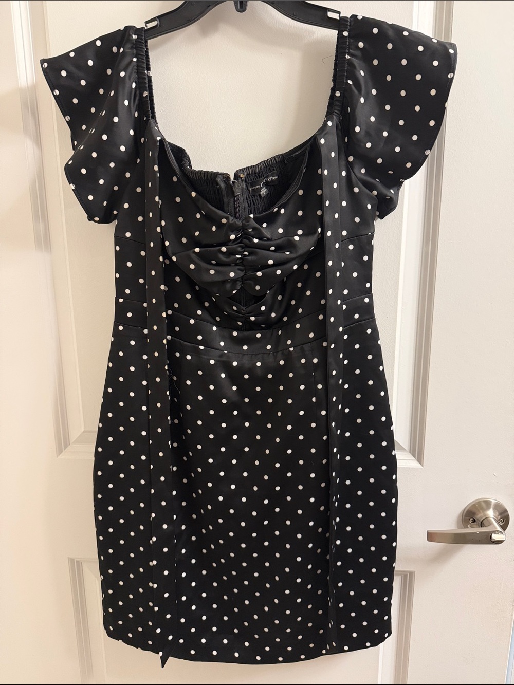 Guess Black and White Polka Dot Mini Dress